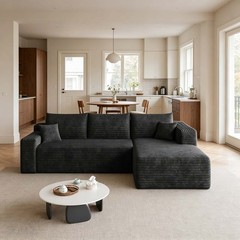 95″ Boneless Couch Right Chaise L Shape Sectional Cloud Sofa Set for Living Room