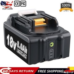 2 PCS 18V Extended Capacity 8.0Ah Battery for Makita Power Tool BL1860 BL1860B
