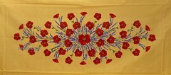 French Provencal Coated Tablecloth Poppies & Lavender 59 X 98 Made In France