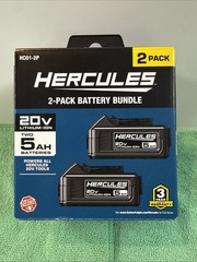 NEW Hercules HC01-2P 20V Lithium-Ion 5Ah Battery 2-Pack, Black