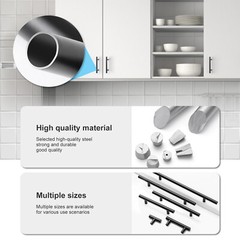 Black Modern Cabinet Handles T Bar Stainless Steel Kitchen Drawer Cabinet Pulls