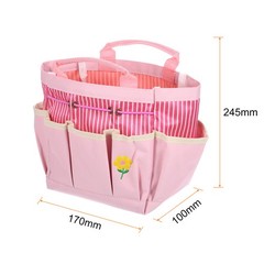 Garden Tool Bag 17cm x 10cm x 24.5cm Oxford with Pockets, Pink