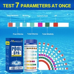 150 Strips 7 Way Pool and Hot Tub Test Strips Water Quality Testing Kit