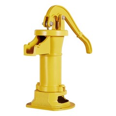 Uimoso Antique Cast Iron Manual Water Pump 25ft Hand Pitcher Pump, Yellow Finish