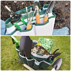 Garden Tool Bag 17cm x 10cm x 24.5cm Oxford with Pockets, Pink