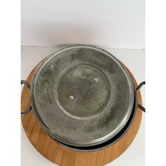 Fabrication Francaise Copper Pot Tin Lined w/ Lid 2 Handles 10.25″ 2 mm READ