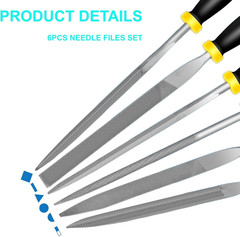6 Piece Metal Needle File Set – 4-Inch,Carbon Steel Files for Metal, Wood & Jewe