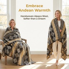 Premium Ecuador Alpaca Wool Blanket Handmade Andean Warm Sofa Bed Throw