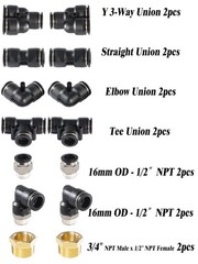Pneumatic Tubing Black Polyurethane PU Air Hose 16mm x 10M,