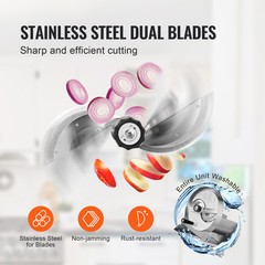 VEVOR Manual Vegetable Fruit Slicer 0-0.5 in Thickness Adjustable Food Cutter