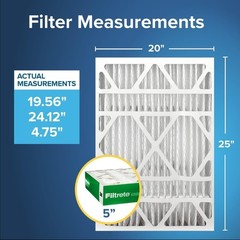 20x25x5 AC Furnace Air Filter, MPR 700, MERV 8, Fits Trion Air Bear & Carrier…