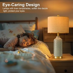Luxurious 24.25” Energy Efficient LED Table Lamps Set in Blue for Cozy Spaces