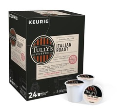 Tully’s Coffee Italian Roast Keurig K-Cup Pods, Dark Roast Coffee, 24 Count