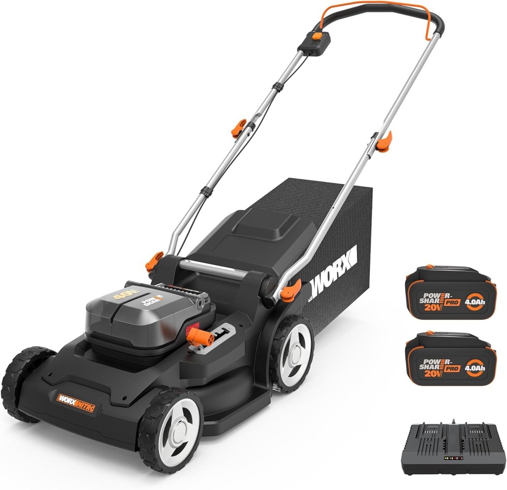 Worx 40V 17” Cordless Push Lawn Mower (2 Batteries & Charger Included) WG745