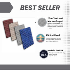 28 oz. Pontoon Boat Carpet – 8.5′ Wide x Various Lengths