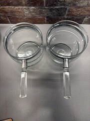 Vintage PYREX Flameware Clear Glass Double Boiler Two-Piece Saucepan Set no lid