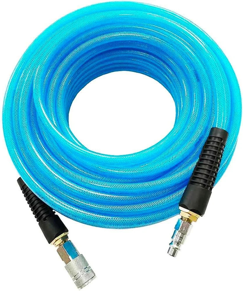 SANFU Polyurethane(PU) Reinforced 3/8″ID x 100ft, Air Hose, Non-kinking with 3/8