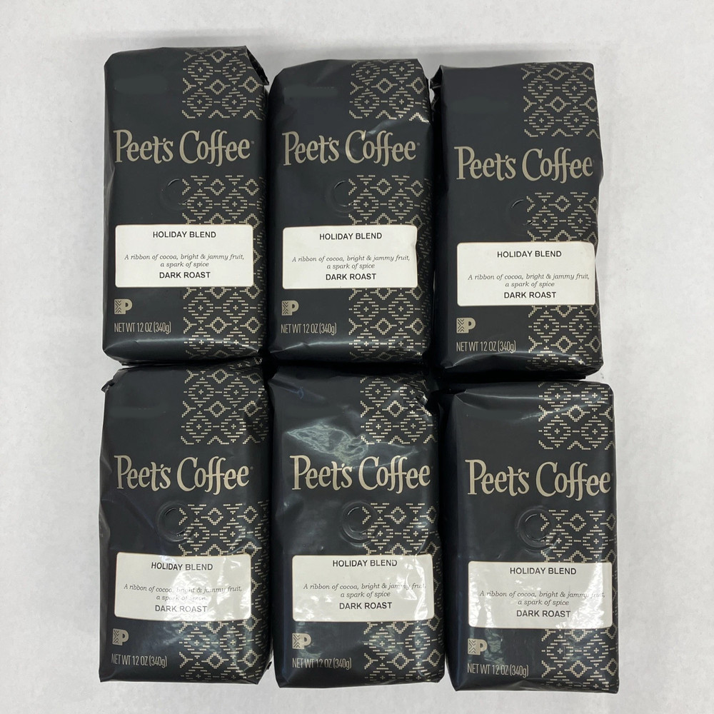 Peet’s Coffee Holiday Blend Ground Coffee Dark Roast 4.5lbs (12oz/6 Bag) BB06/26