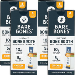 Bare Bones Chicken Broth Powder Sticks, 8 ct (4-Pack) – 32 Broth Sticks