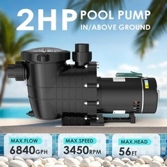2HP Self-priming Swimming Pool Pump In/Above Ground Motor Strainer Filter Basket