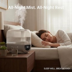 Humidifiers for Bedroom, 6.5L Top Fill for Large Room, Cool and Warm Mist