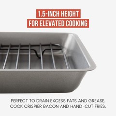 Durable 450°F Heat Safe Mini Roasting Pan with Rack – Easy Cleanup, Perfect Size