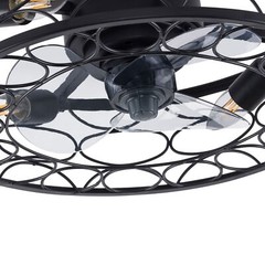 18.5″ Flush Mount Ceiling Fan with Light Pendant Lamp With Remote Control 60W