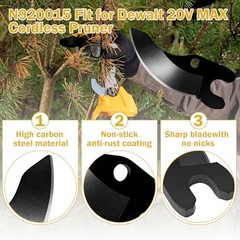 2PCS Pruning Shear Blades for 20V MAX Cordless Pruner Replacement Compatible DCP