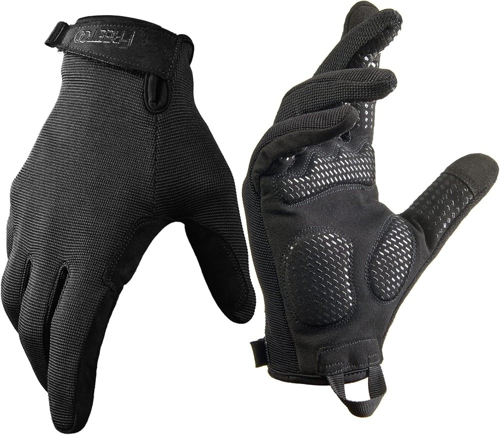 Full-Finr Workout Gloves for Men, Padded Gym Gloves with