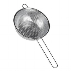 Stainless Steel Basin Colander Handle Strainer Resting Feet 7.68 In PC