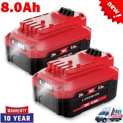 2 Pack 8.0Ah For Craftsman V20 20V MAX Lithium Battery CMCB204 CMCB202 CMCB206