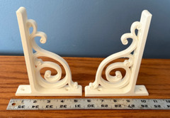 2 Decorative White Shelving Brackets 5 in X 6.5 in Durable Strong Elegant Sturdy