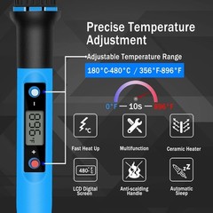 Cautin Para Soldar Estaño Electrico 110v Kit con Puntas Bomba de Desoldar 80W-US