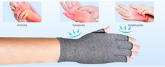 Compression Arthritis Gloves, 2 Pairs Fingerless Hand Support Wrist Brace for