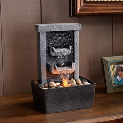 Home Décor 10.3 in Indoor Waterfall Fountain Relaxation High Pressure Water P…