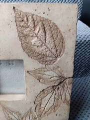 Leaf Imprinted Faux Stone Picture Frame 8×8″, 2.5×2.5 Photo Opening Heavy