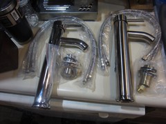 Brushed Nickel and Chrome Bathroom Faucets Unused, 2 Faucets