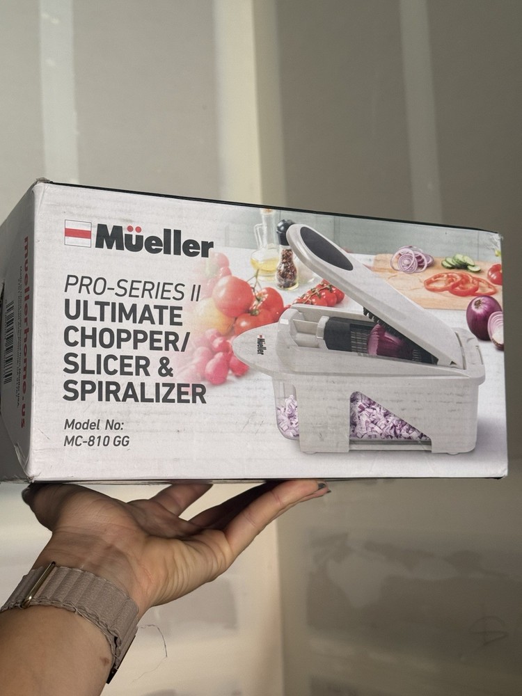 Mueller Food Chopper Slicer Spiralizer Kitchen Tool Stainless Steel Blades New