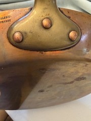 Williams Sonoma France Copper Vintage Fry Pan Skillet Brass Handle 10.5”