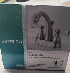 Peerless Elmhurst Bathroom Faucet Brushed Nickel Two-Handle Centerset P2565LF-BN