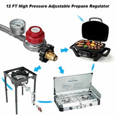 12FT High Pressure Adjustable Propane Gas Regulator Hose Indicator, Stainless