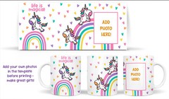 Personalised Unicorn Rainbow Mug with Photo | Life is MAgical | Funny Gift Idea