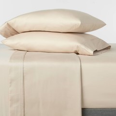 Queen Solid Performance 400 Thread Count Sheet Set True Khaki – Threshold: