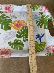 Rectangular Serving Trays w/Handles Hibiscus Palm Trees Lot 2