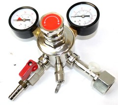 Dual Gauge CO2 System Regulator Shutoff Valve HFS 4 Homemade Brewing Draft Beer