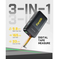 Fanttik A10 Apex 3-in-1 Digital Laser Tape Measure with HD Color Display, 165Ft