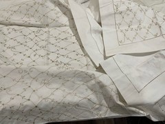 NWT Vietnam 3pc Full Duvet Set 100% Cotton White Embroidery 78”x78”