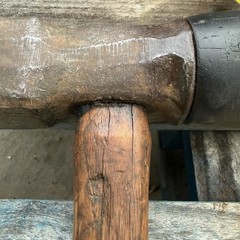 Vintage Combo Sledge Hammer Rubber Mallet 6lb Dual Head 17” Handle