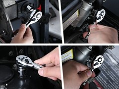 WORKPRO 3PC Stubby Ratchet Set 1/4″ 3/8″ 1/2″ Drive Ratchet Handle Quick Release