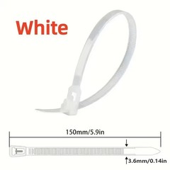 100–500pcs Reusable Cable Ties Nylon Lock Loop Mixed Colors
